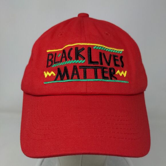Black Lives Matter Slideback Hat Red One Size Embroidered Adjustable - Picture 2 of 7